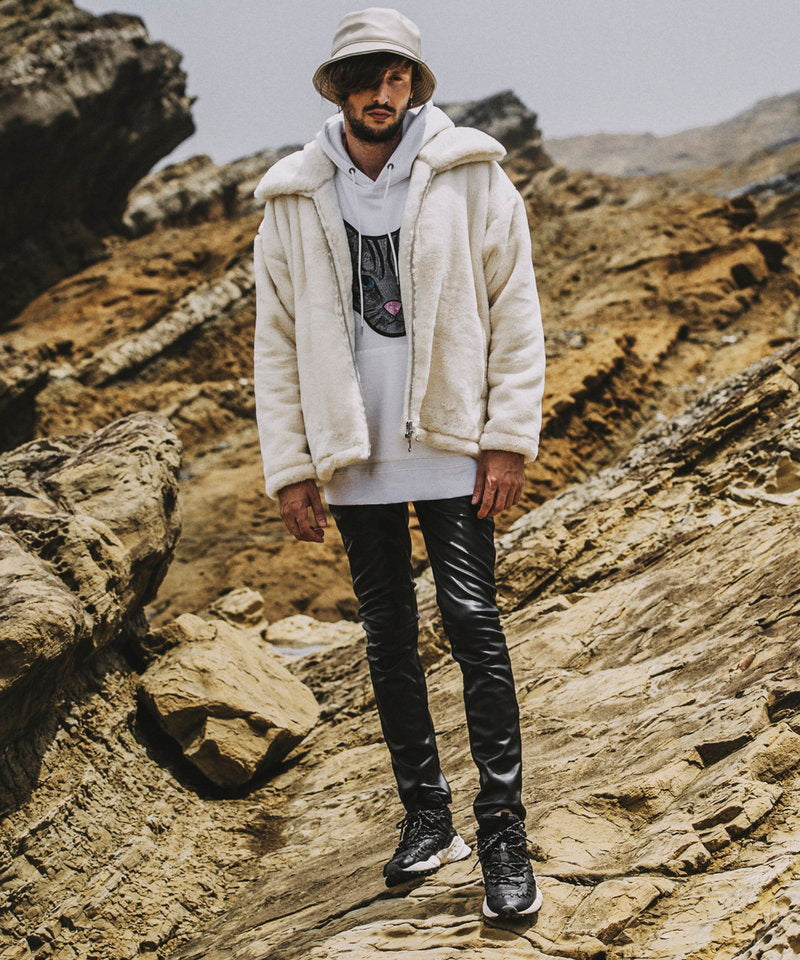 シンセティックレザーウォームスキニーPT