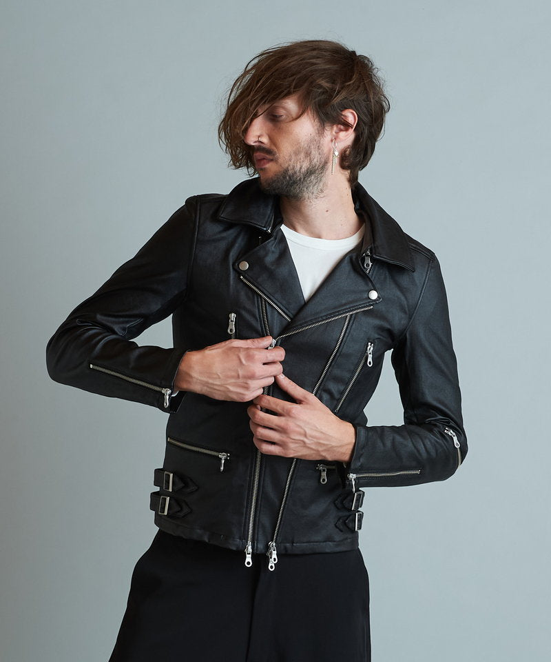 Coated stretch 2-way riders jacket