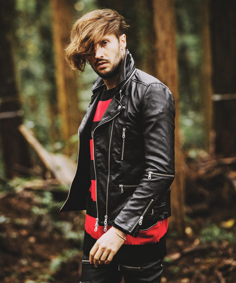 Coated stretch 2-way riders jacket