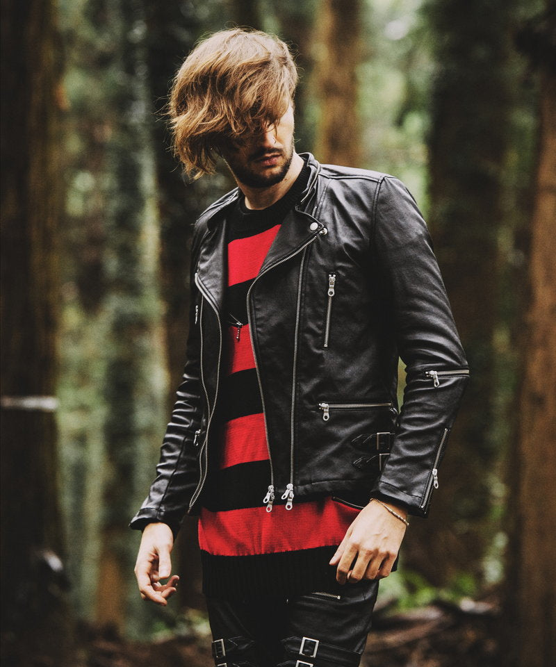Coated stretch 2-way riders jacket