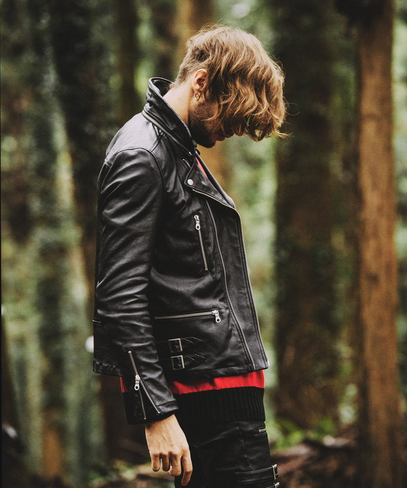 Coated stretch 2-way riders jacket