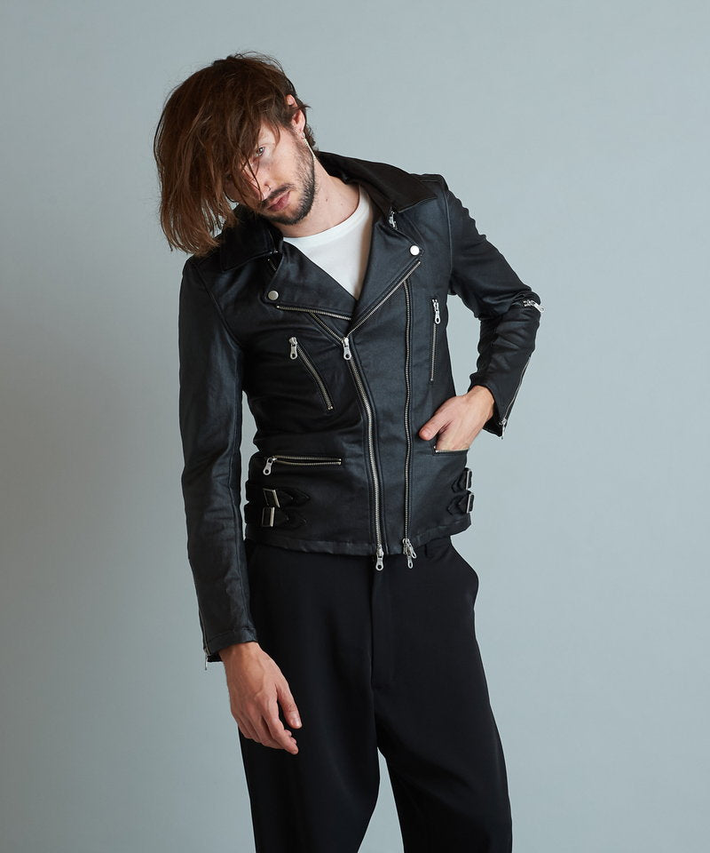 Coated stretch 2-way riders jacket