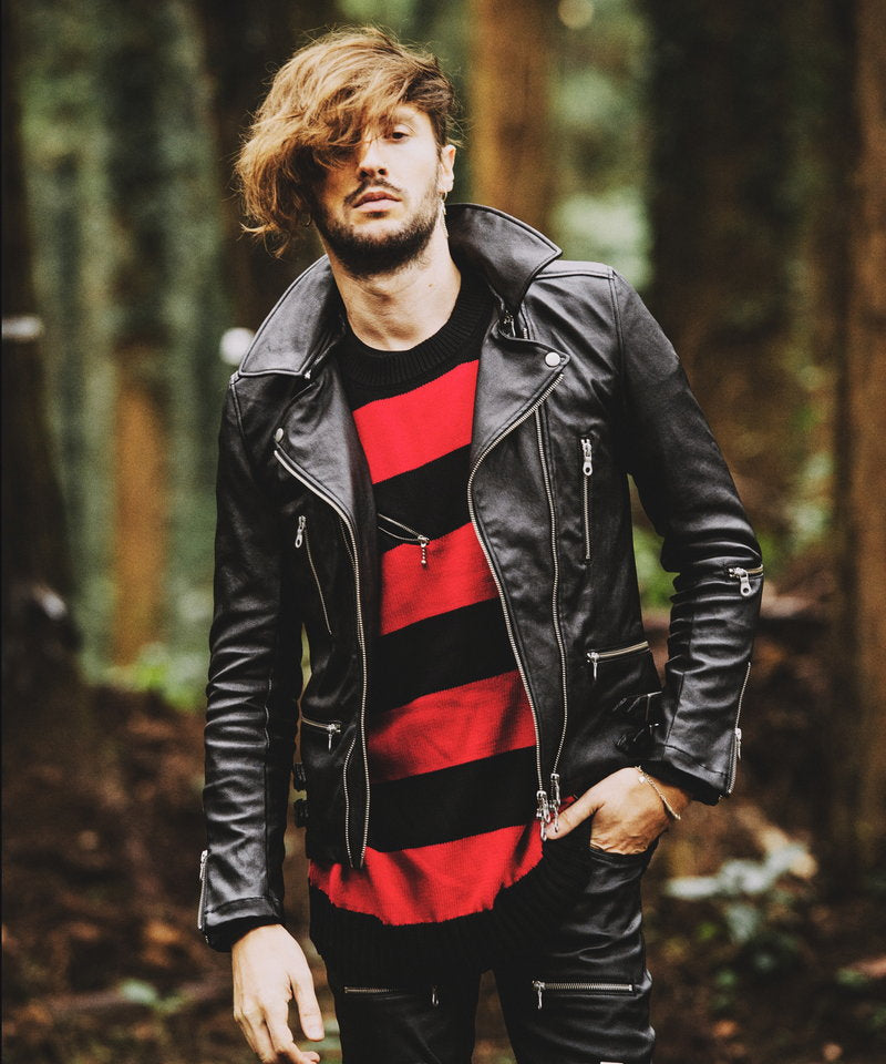 Coated stretch 2-way riders jacket