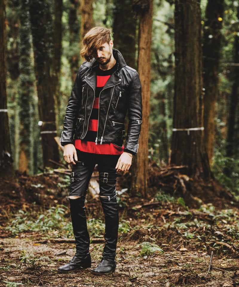 Coated stretch 2-way riders jacket