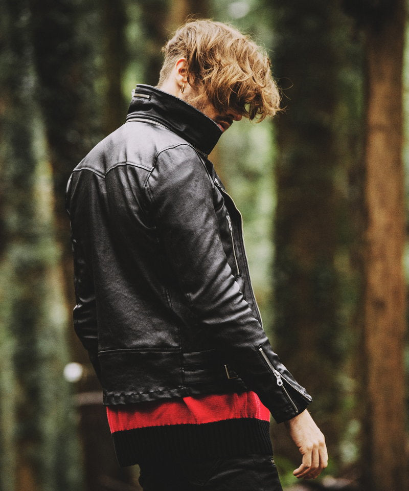 Coated stretch 2-way riders jacket