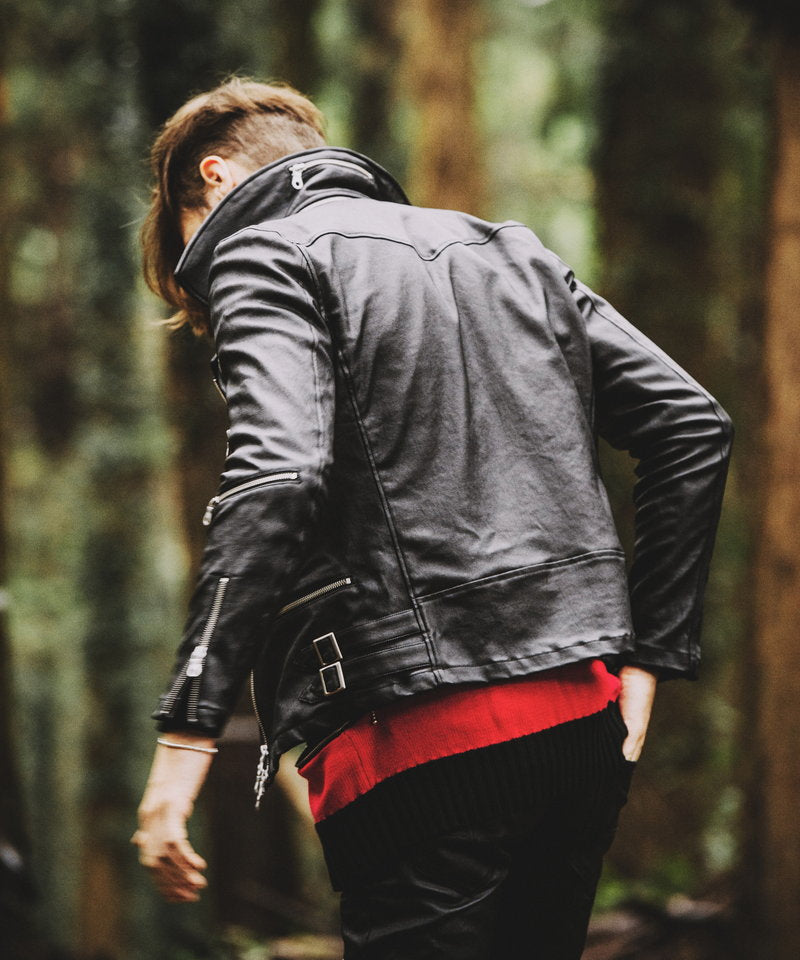 Coated stretch 2-way riders jacket