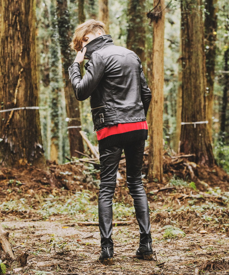 Coated stretch 2-way riders jacket