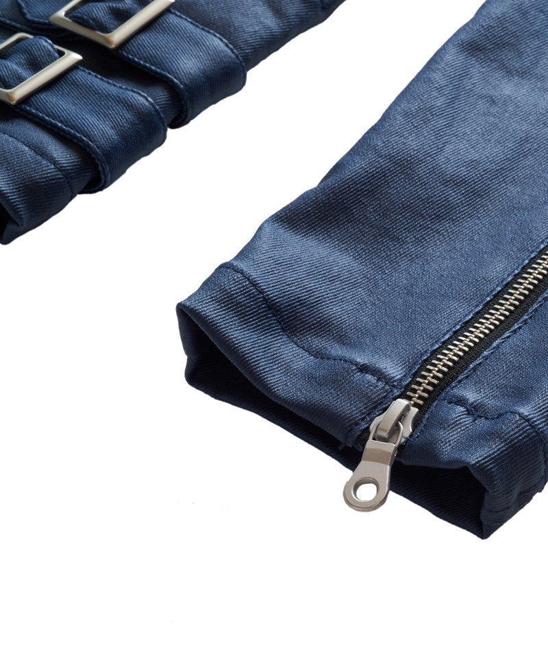 Coated stretch 2-way riders jacket
