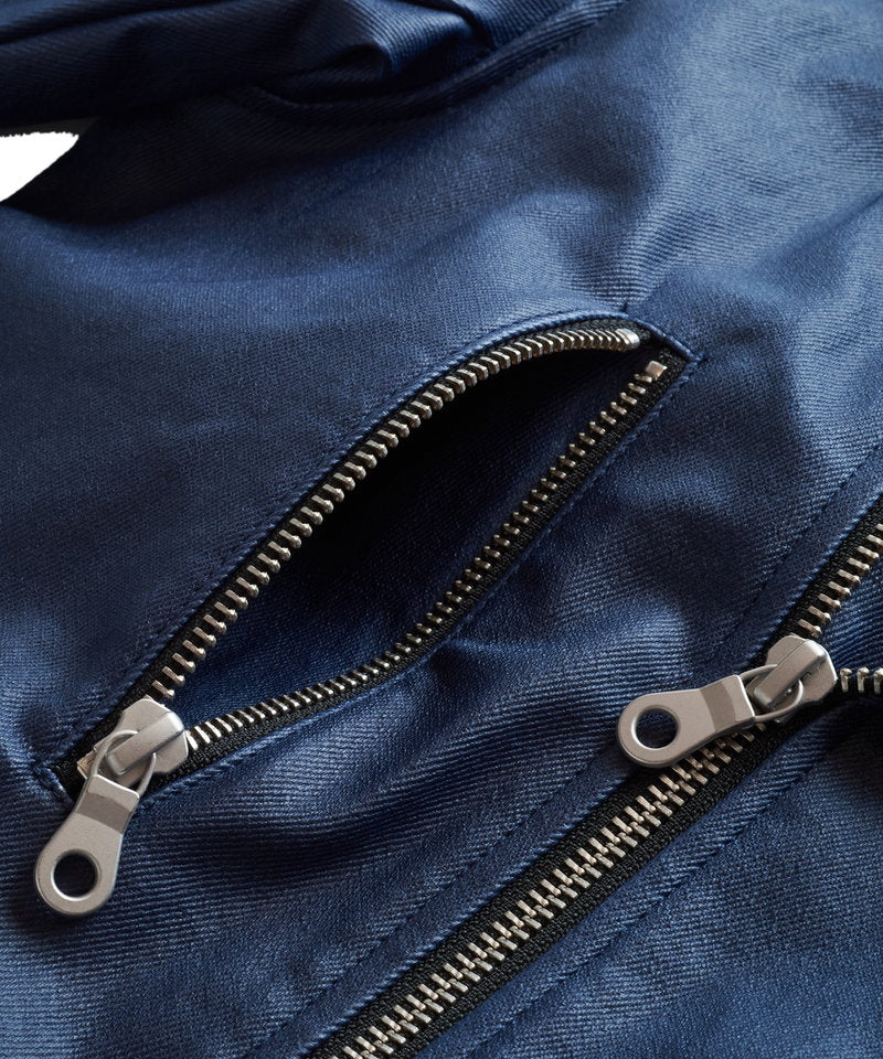 Coated stretch 2-way riders jacket