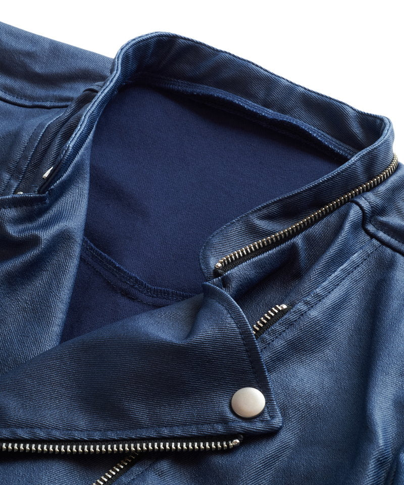 Coated stretch 2-way riders jacket