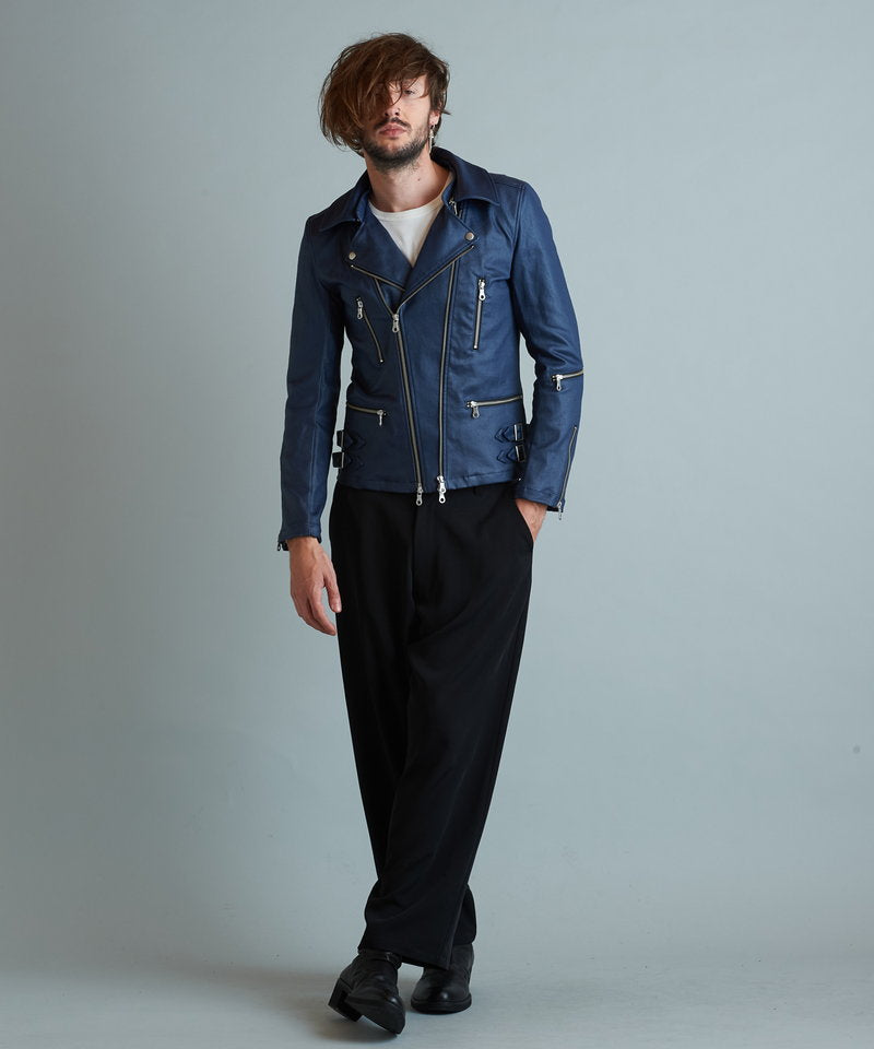 Coated stretch 2-way riders jacket