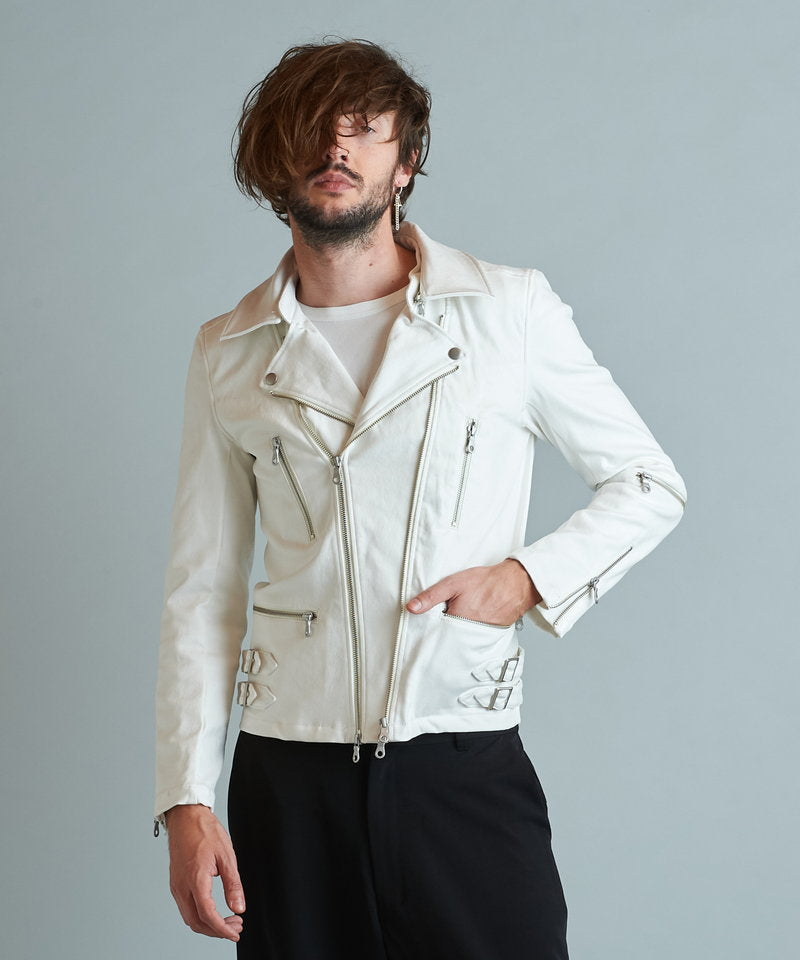 Coated stretch 2-way riders jacket
