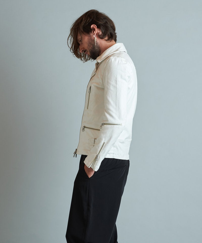 Coated stretch 2-way riders jacket