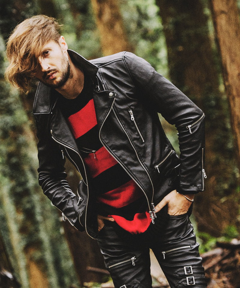 Coated stretch 2-way riders jacket