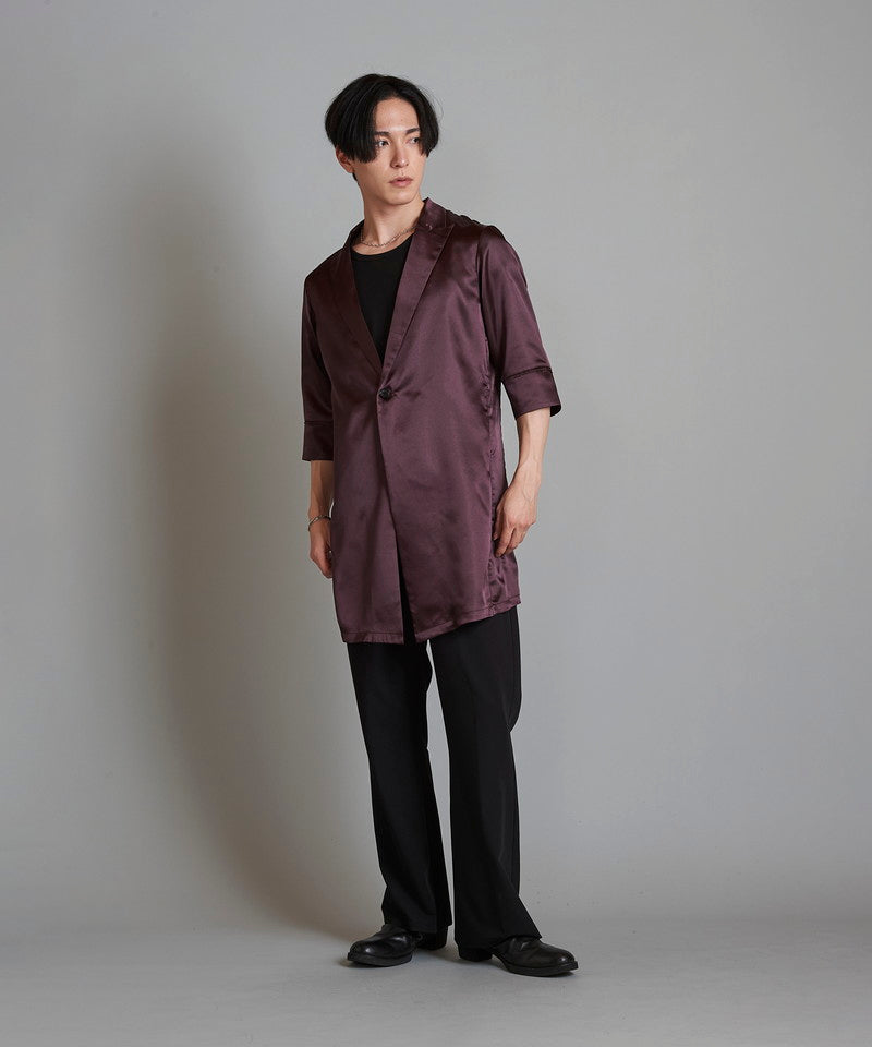 クロップドスリーブサテンロングJKT