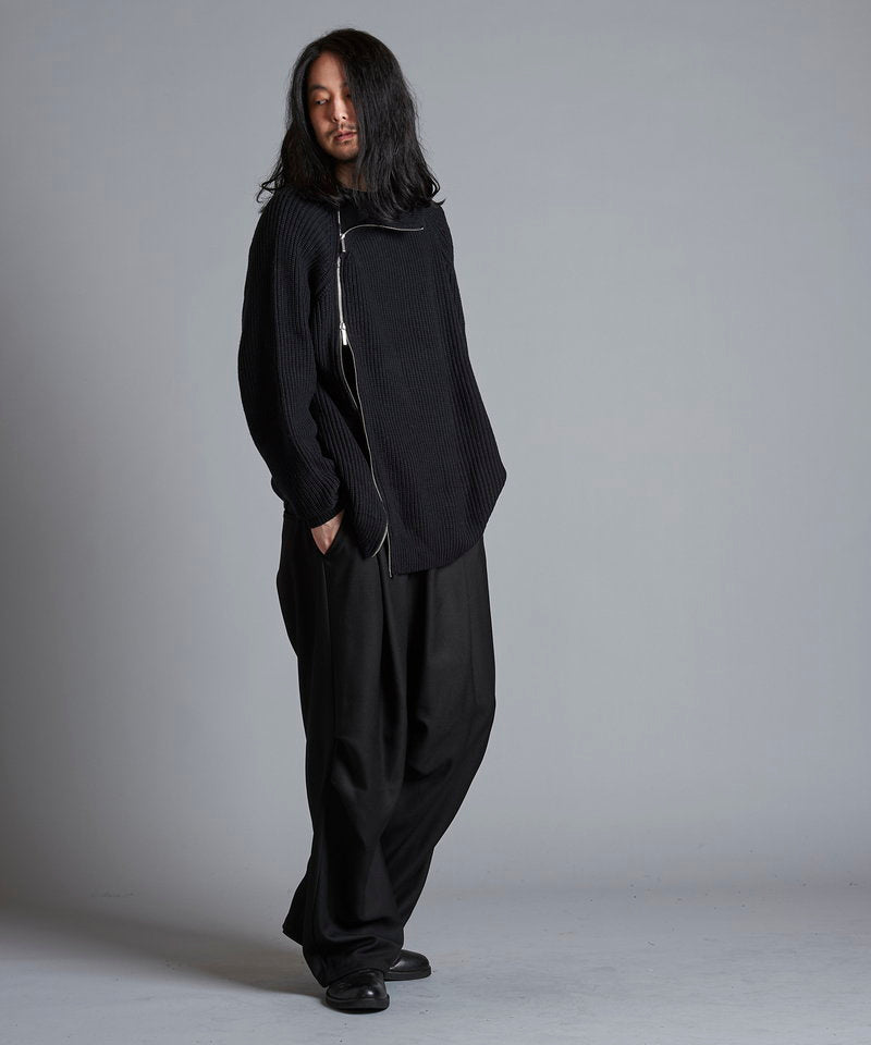 アシンメトリーZIPニットタートルネックCD
