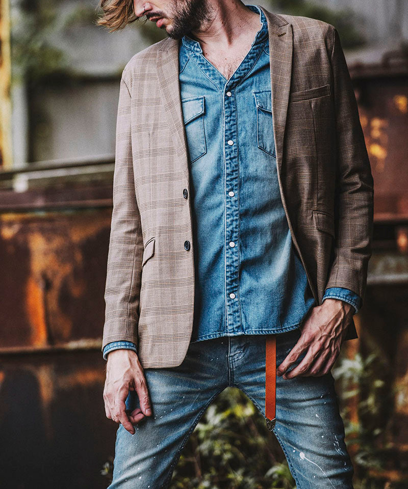 カウレザーロングドリップウエスタンベルト【CAMEL/BLACK追加生産:9月下旬入荷予定】