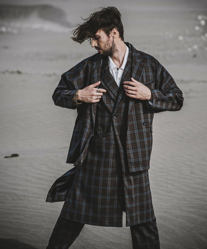 Dolman sleeve double-breasted jacket