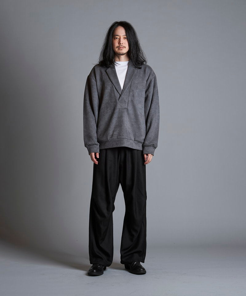 フェイクスエードノッチドラペルPO