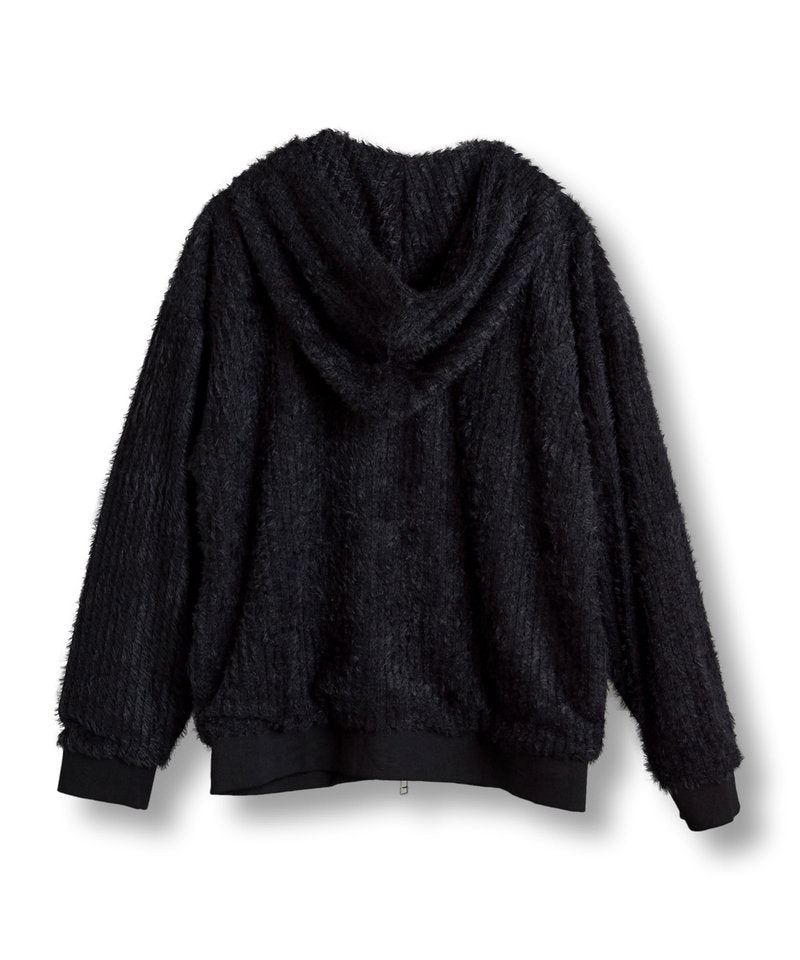 Faux fur stretch zip parka