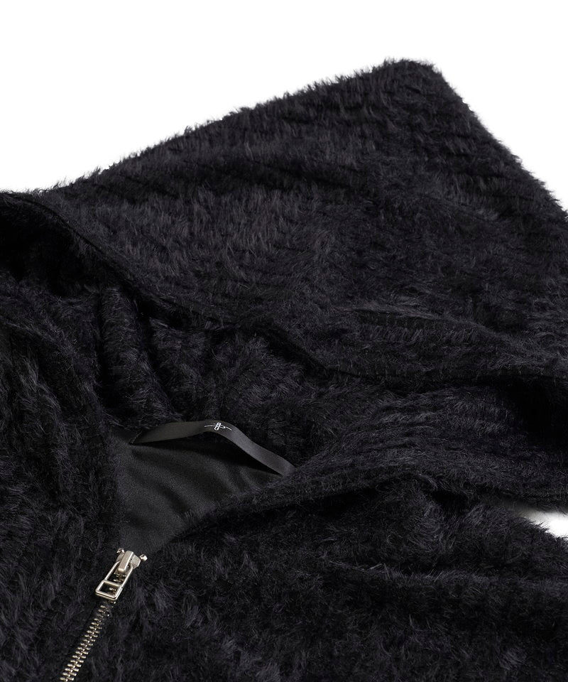 Faux fur stretch zip parka