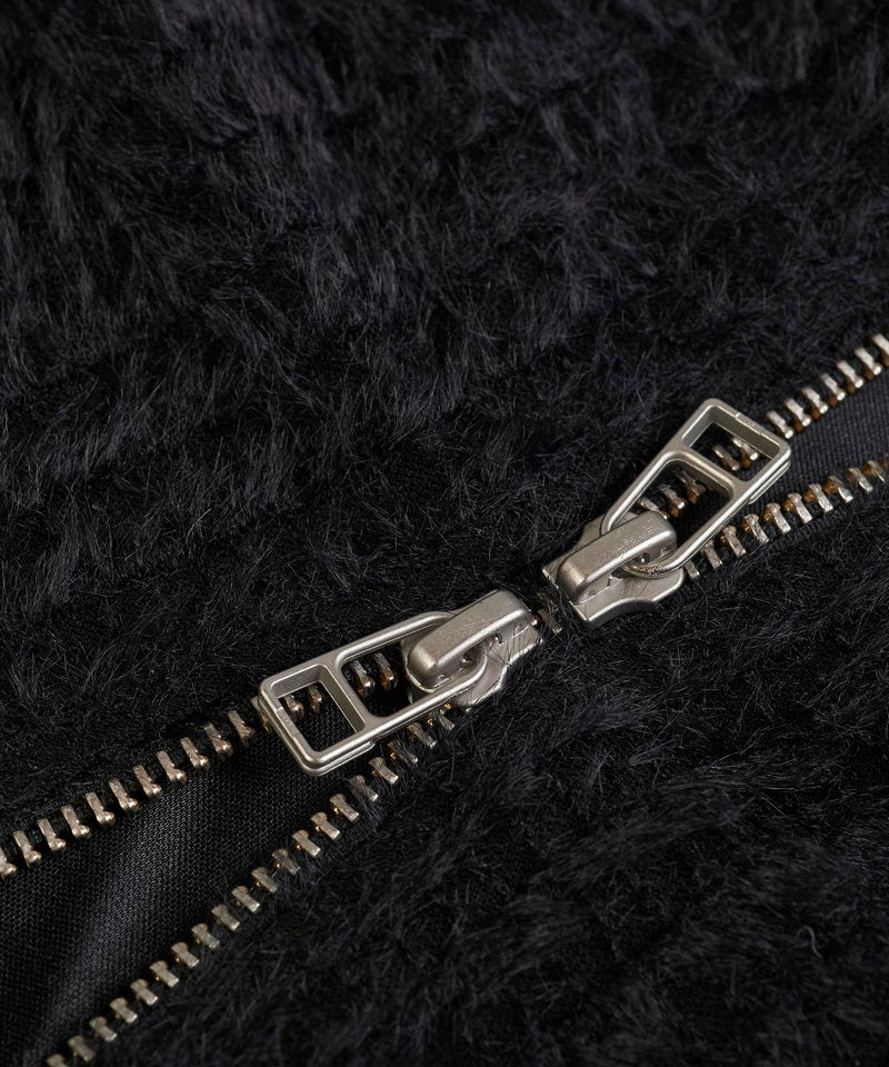 Faux fur stretch zip parka
