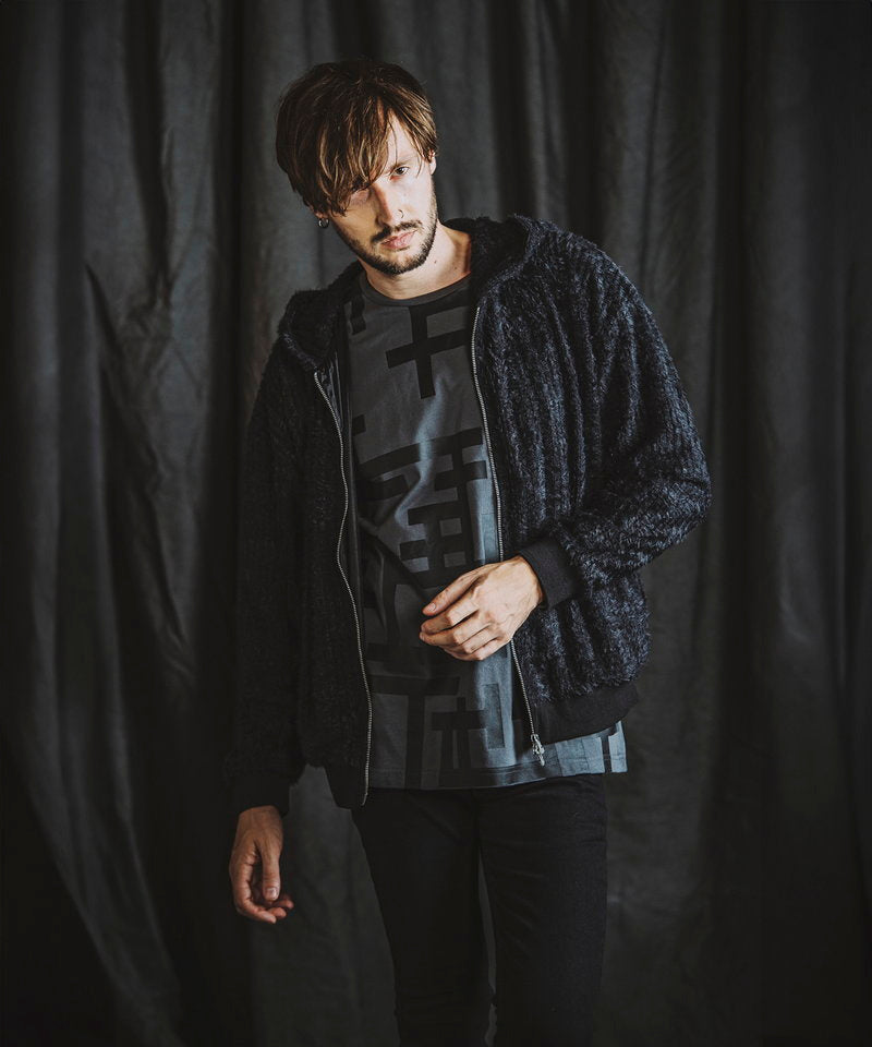 Faux fur stretch zip parka