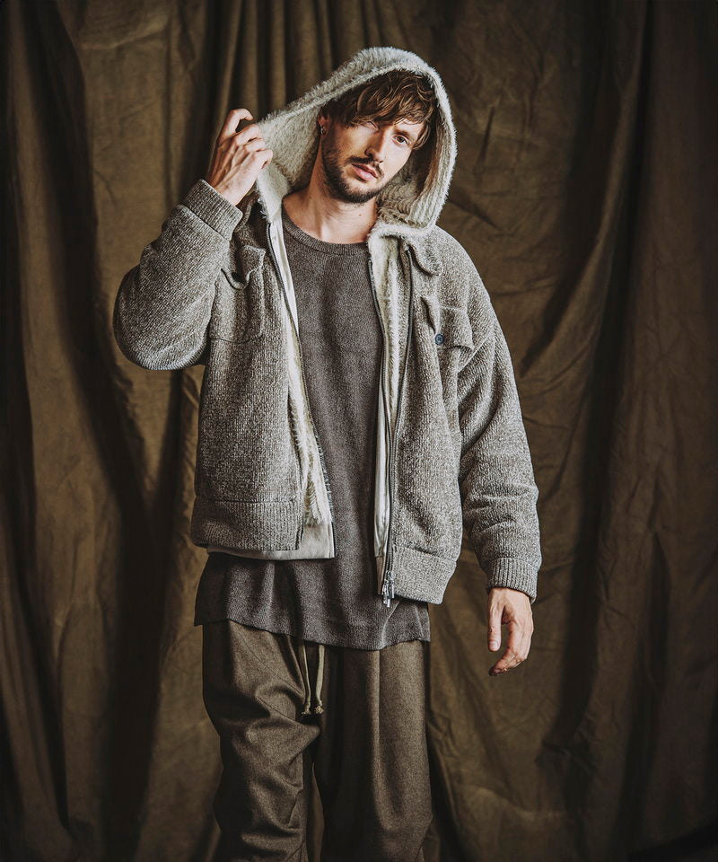 Faux fur stretch zip parka