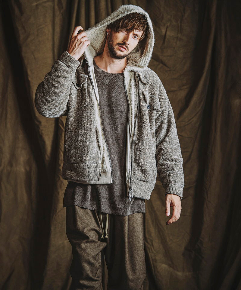 Faux fur stretch zip parka
