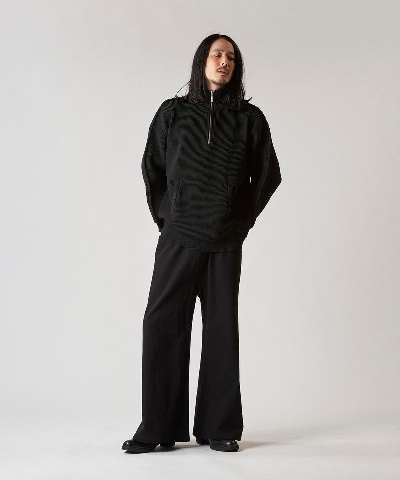 Volume neck knit half ZIP-PO