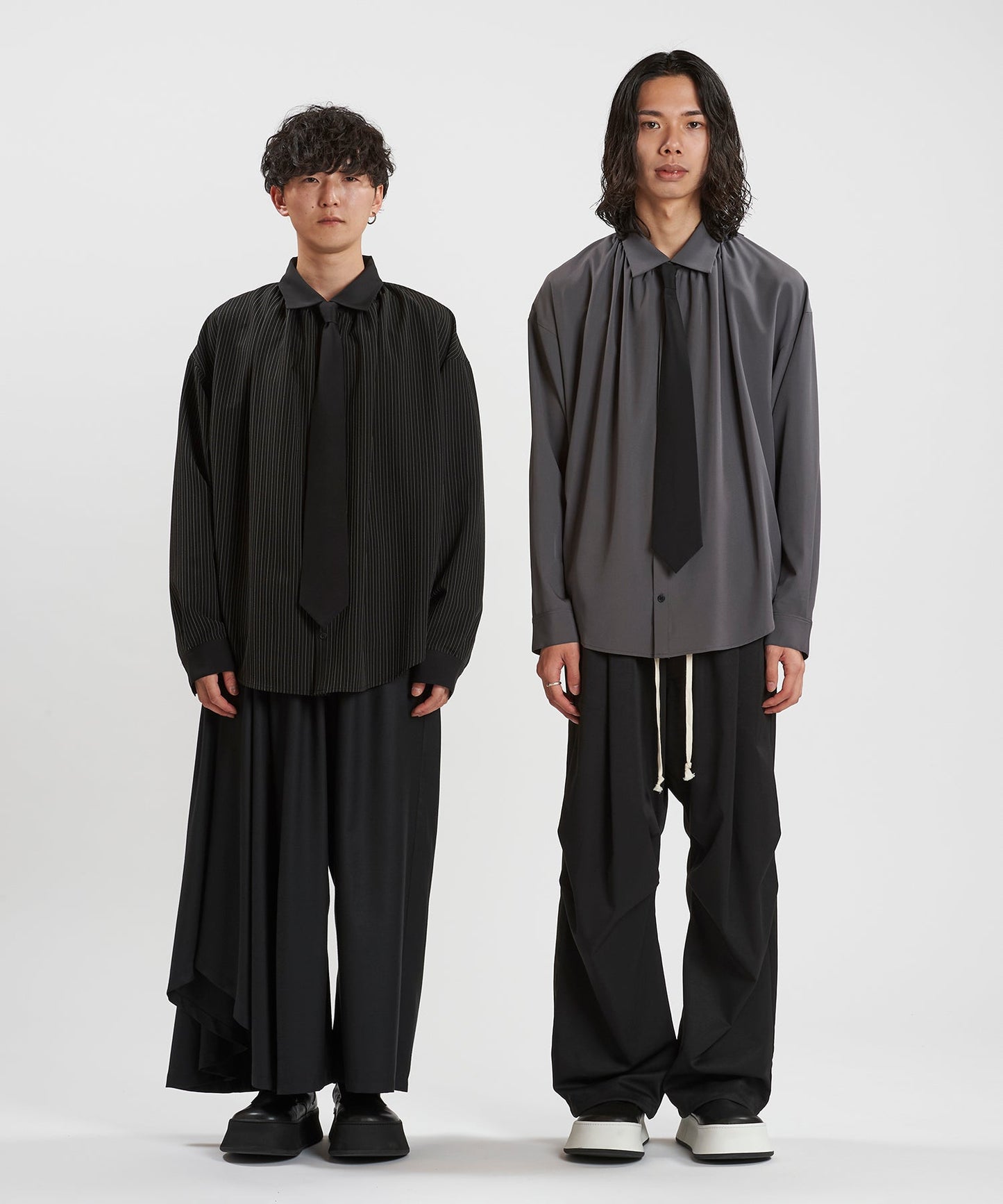 ストライプ Model:H169cm / GRAY Model:H180cm
