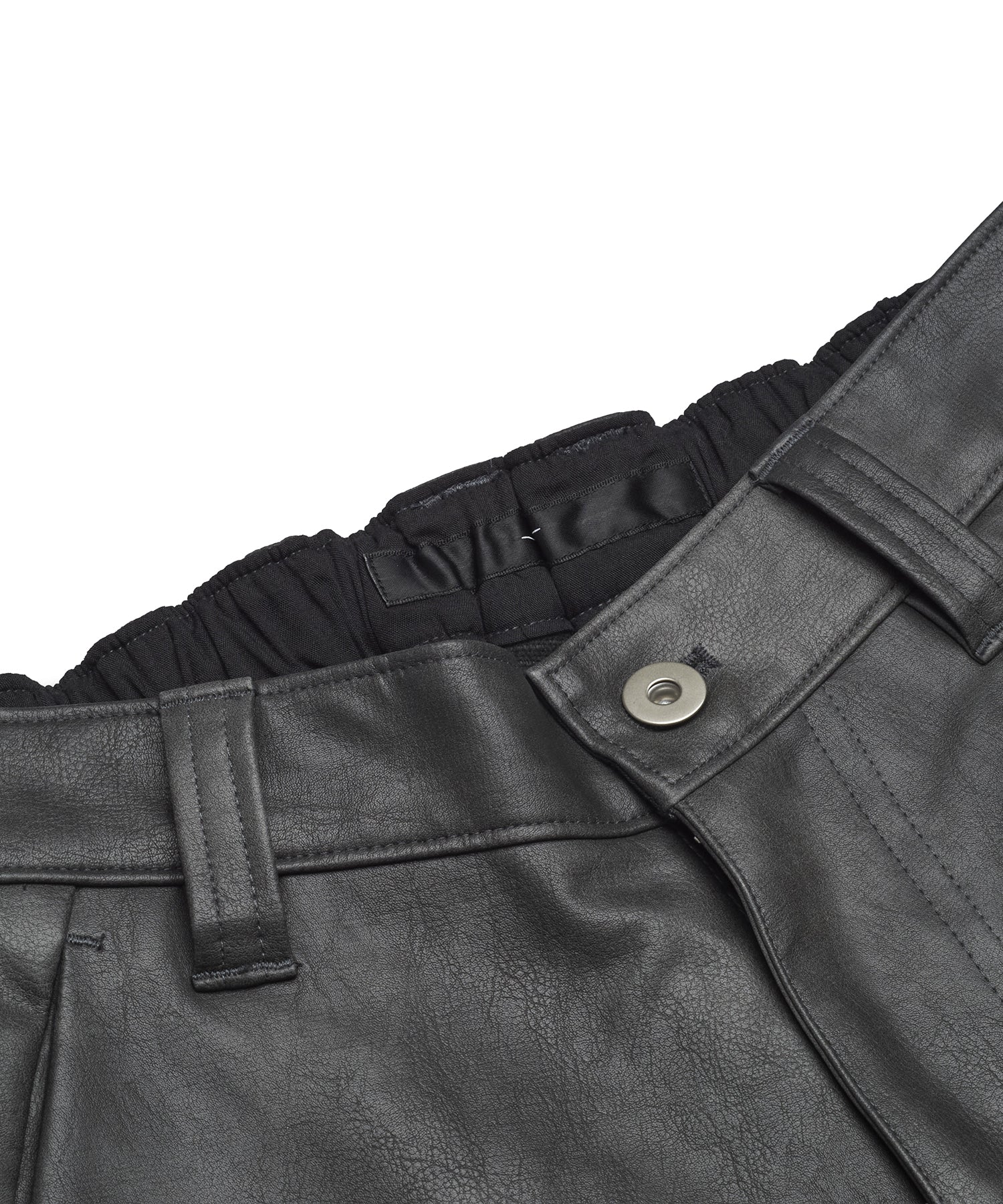 シンセティックレザーZIPフレアPT