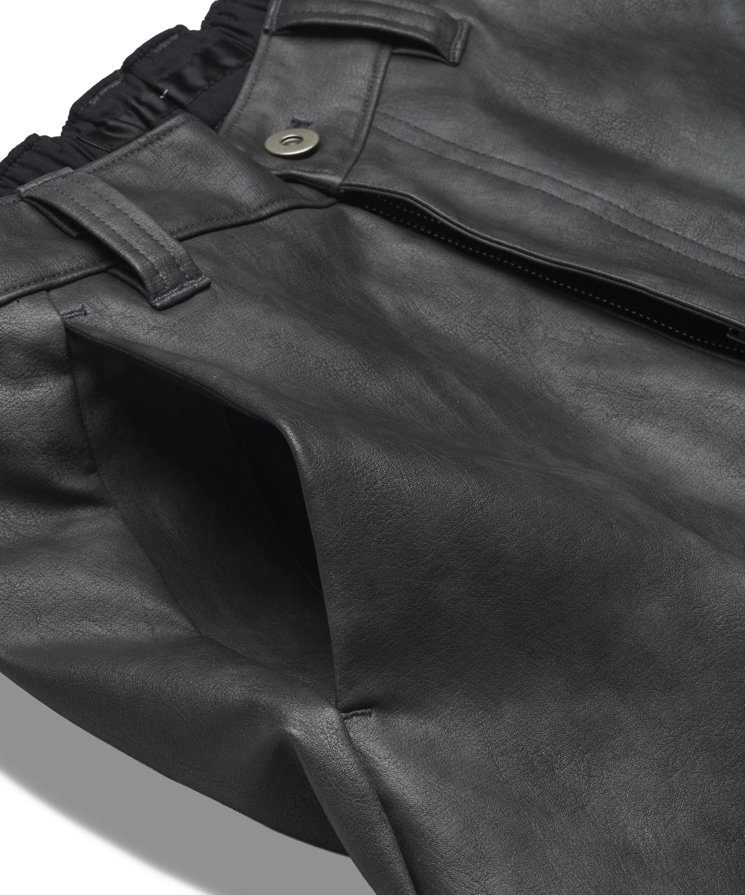 シンセティックレザーZIPフレアPT