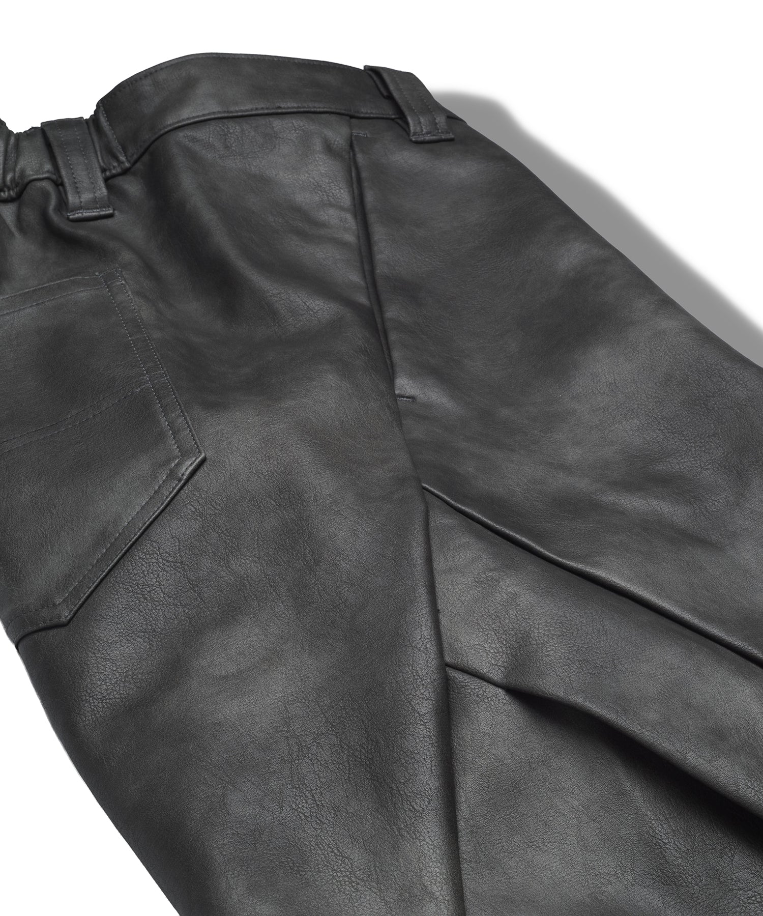 シンセティックレザーZIPフレアPT