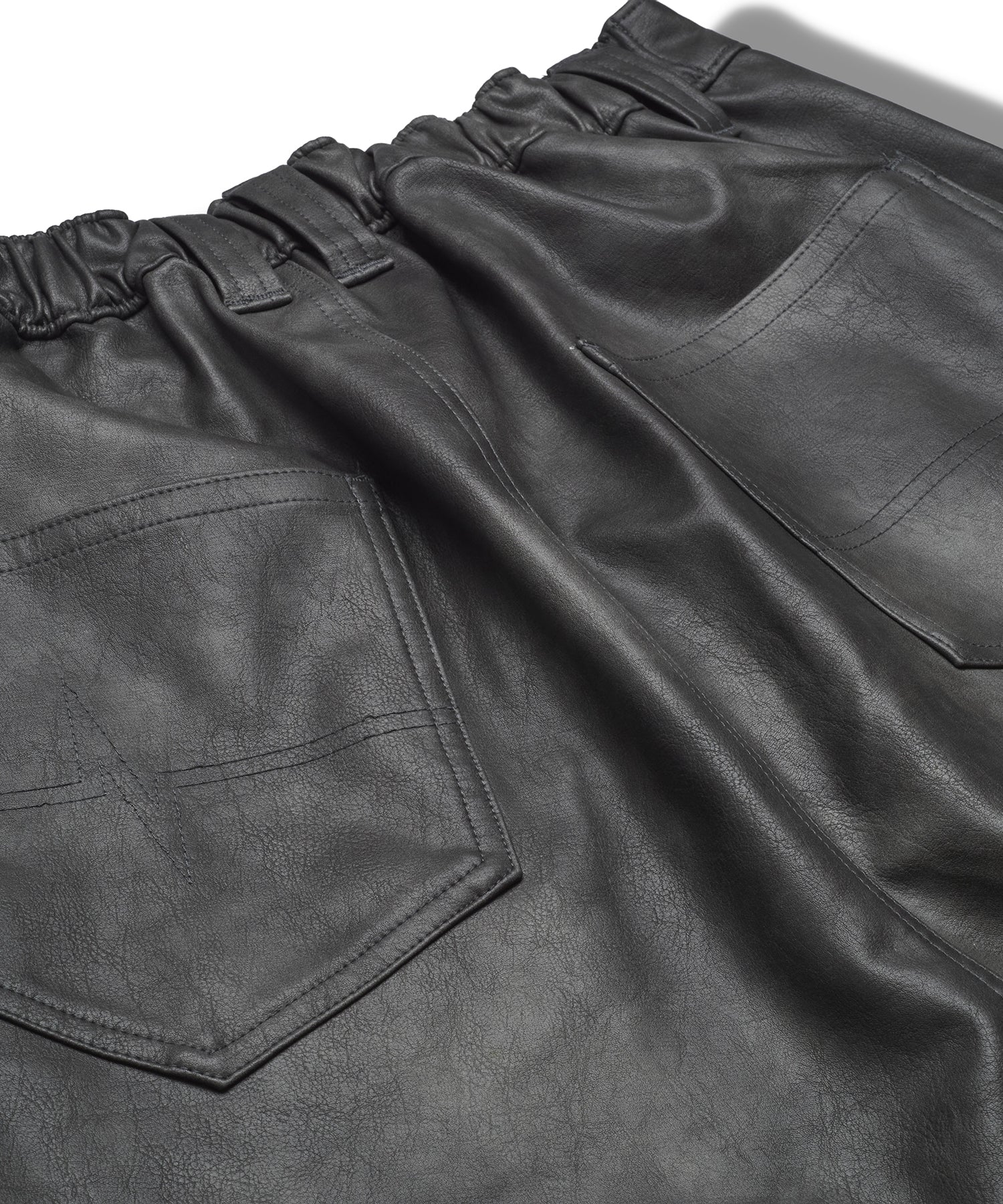 シンセティックレザーZIPフレアPT