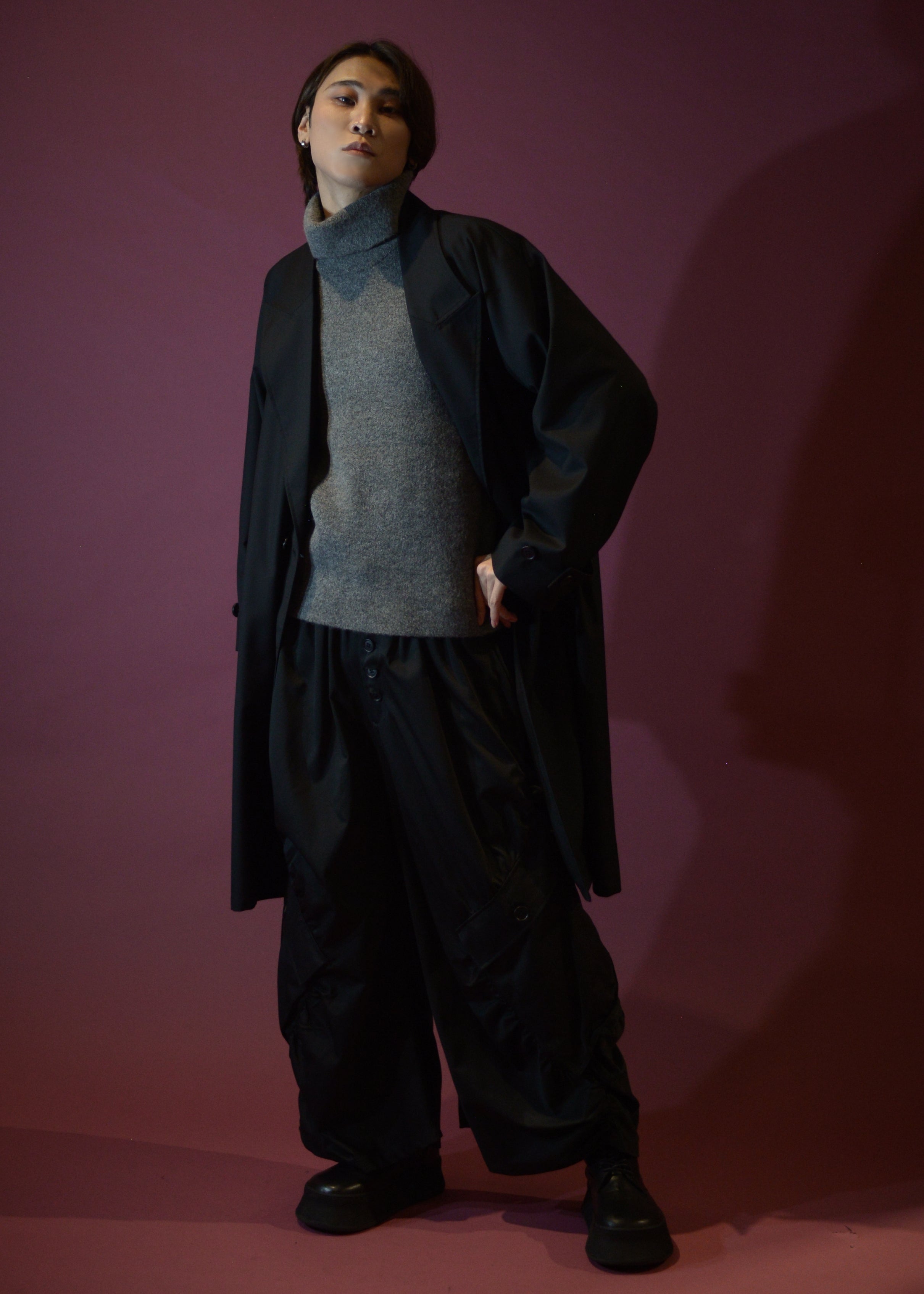 NO ID BLACK ノーアイディーブラックストレッチドレープ ショールコート NO ID.（ノーアイディ）の「mcg2283-TRストレッチドレープ