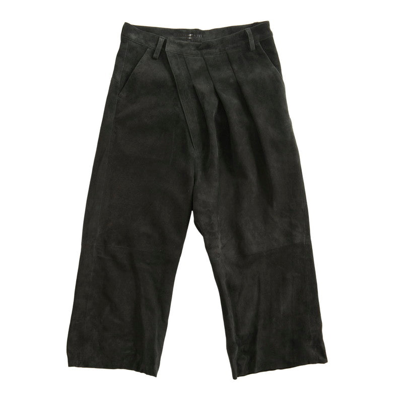 Goat suede wrap baggy trousers