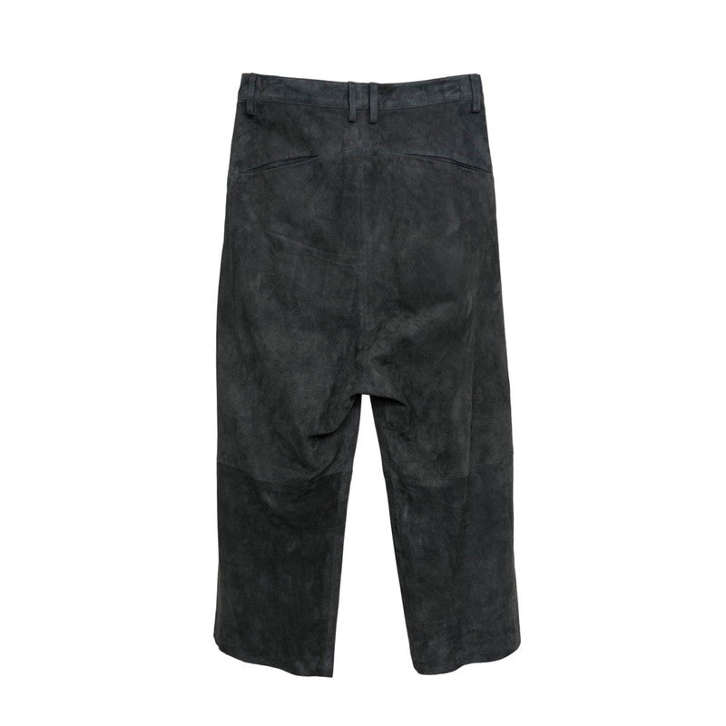 Goat suede wrap baggy trousers