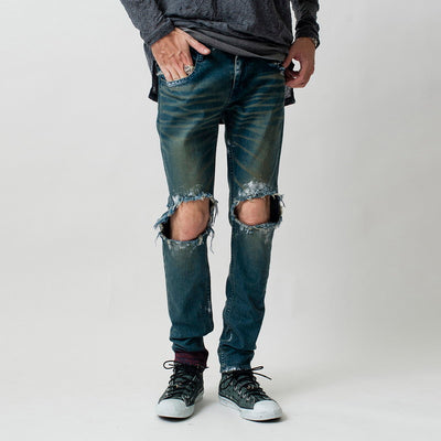 NO ID.BLACK×RESURRECTION Stretch denim destroyed skinny pants