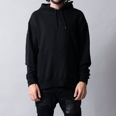 クラックメタリックプリントプルオーバーパーカ