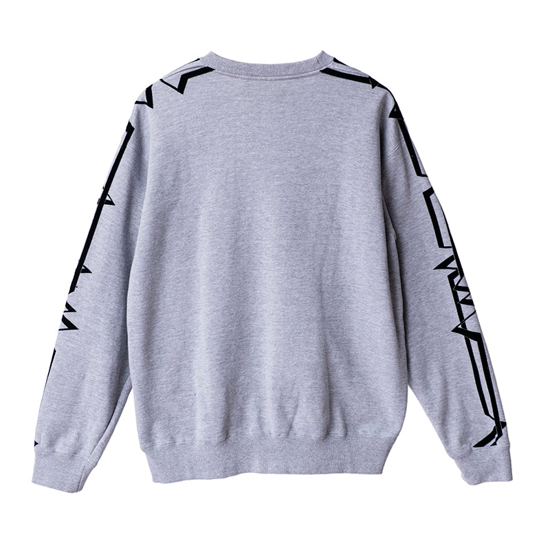 裏毛サンダーラインプリントC/Nプルオーバー