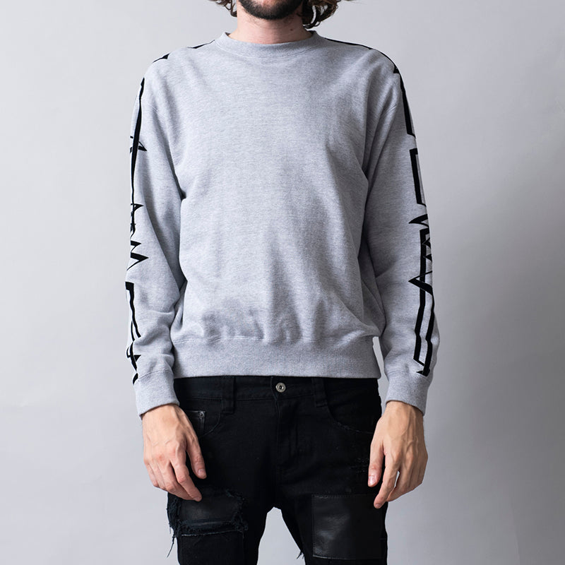 裏毛サンダーラインプリントC/Nプルオーバー