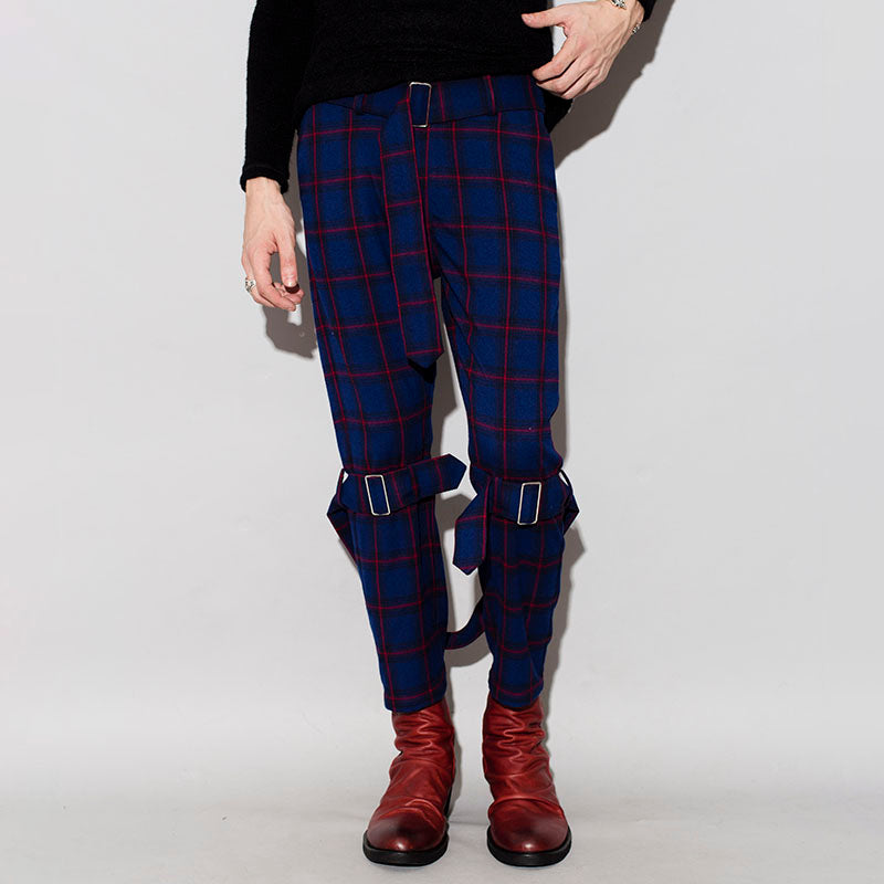 Ombre Check Bondage Separate Trousers