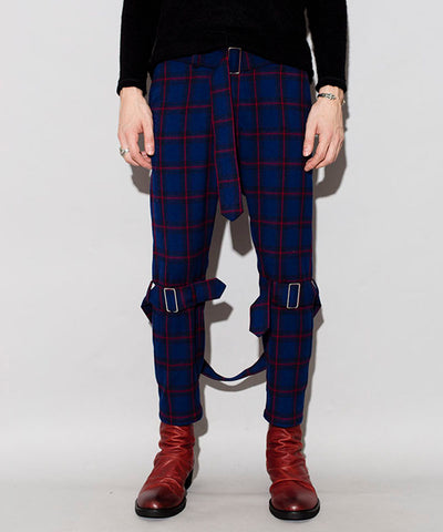 Ombre Check Bondage Separate Trousers