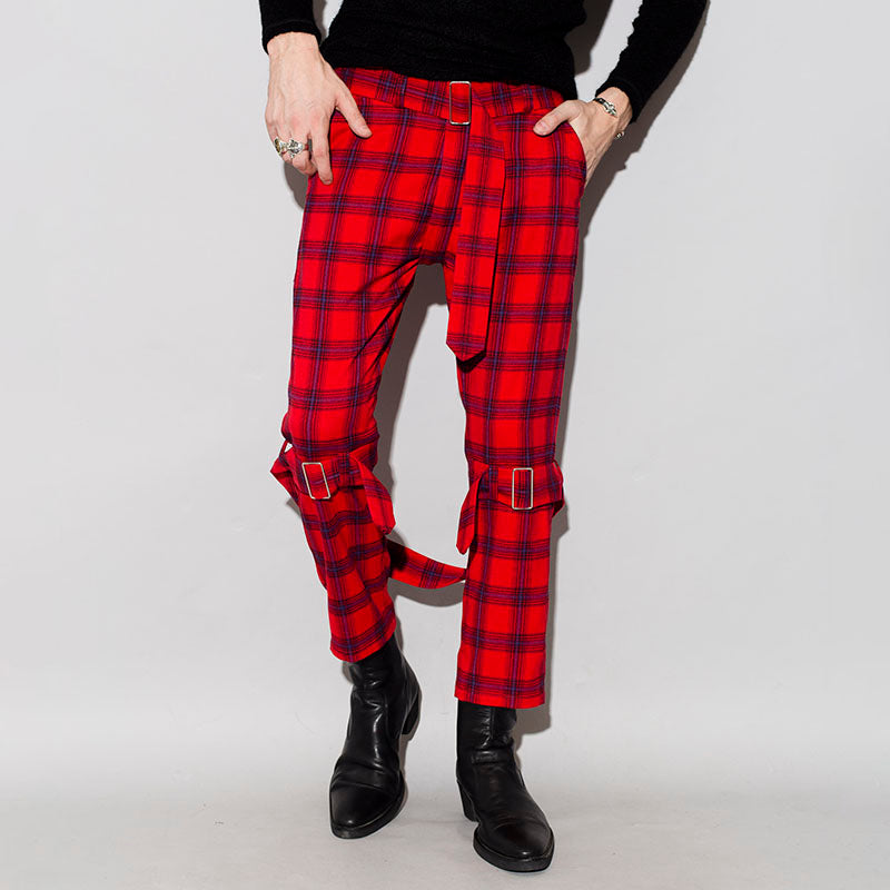 Ombre Check Bondage Separate Trousers