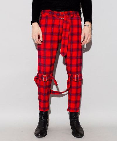 Ombre Check Bondage Separate Trousers