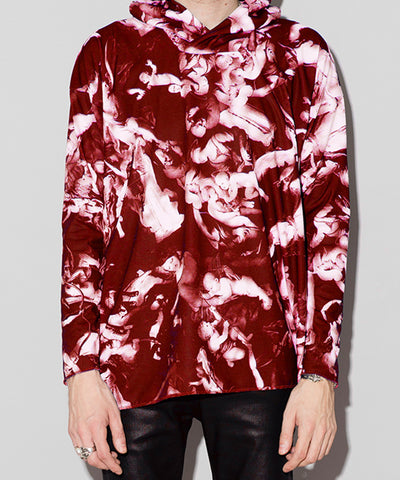 宗教柄プリントプルオーバーパーカー