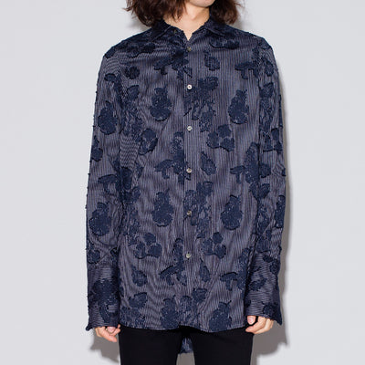 フリンジJQストライプロングシャツ