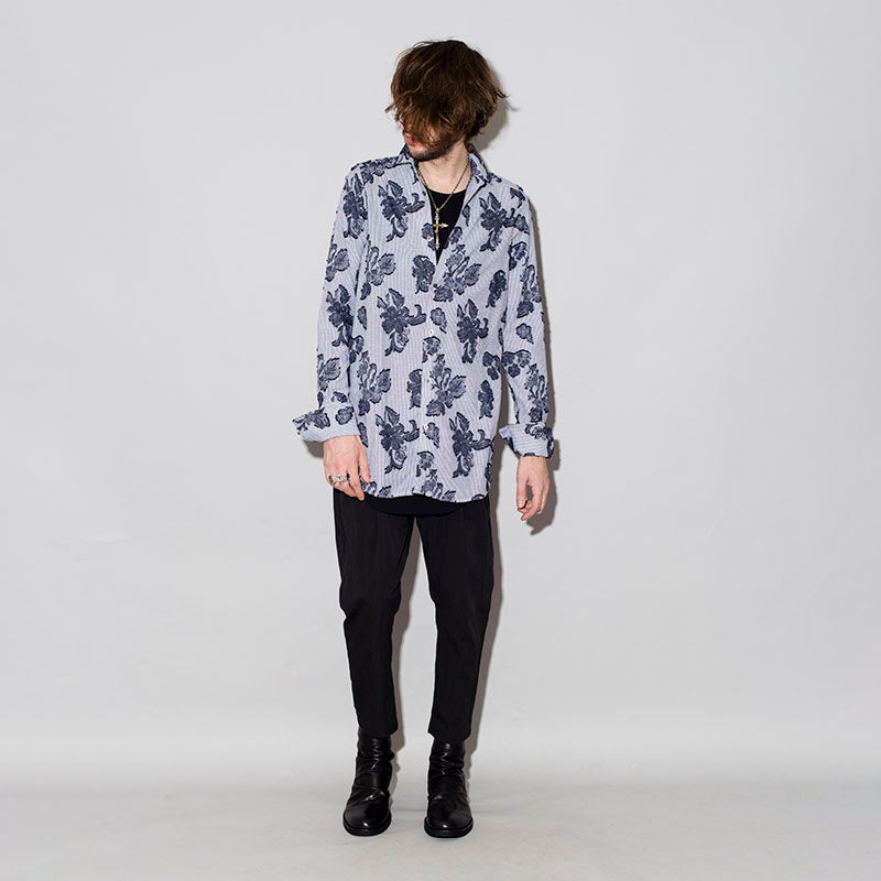 フリンジJQストライプロングシャツ