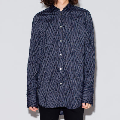 フリンジJQストライプロングシャツ